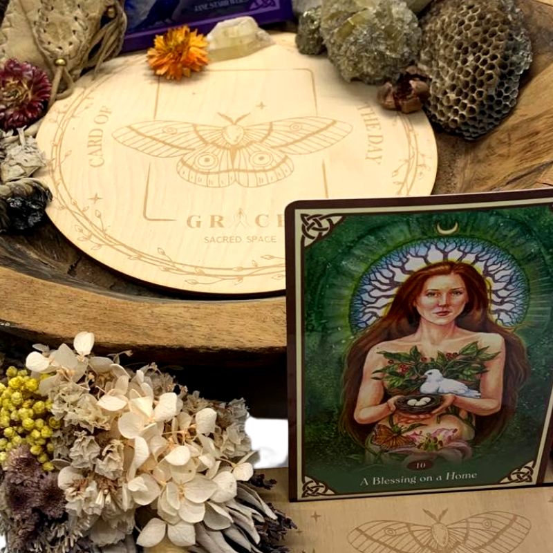 Card of the Day Blessing Board with Mystic Moth