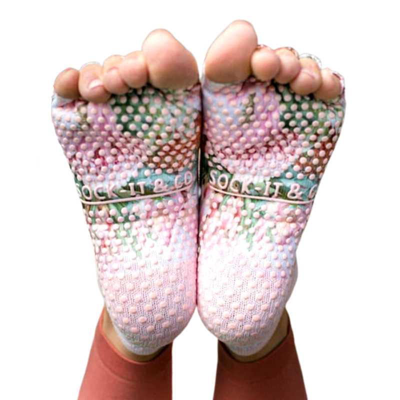 Flower Power Toeless Socks (for Yoga, Pilates & More)