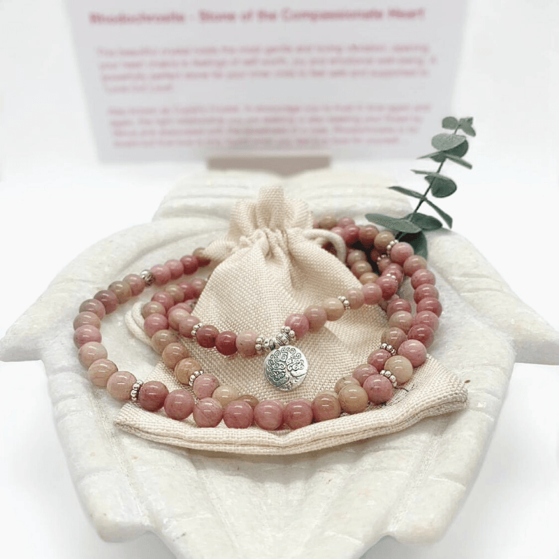 Rhodochrosite 108 Mala Beads